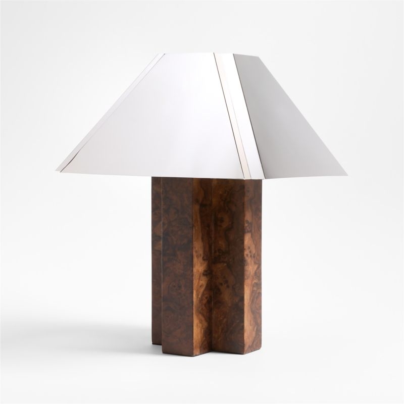 Eclat Burl Wood Table Lamp with Metal Shade 21" - Image 2