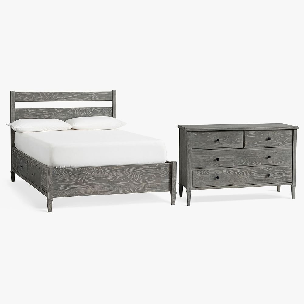 Fairfax Storage Bed & 4-Drawer Dresser Set, Full , Smoked Charcoal, In-Home - Image 0