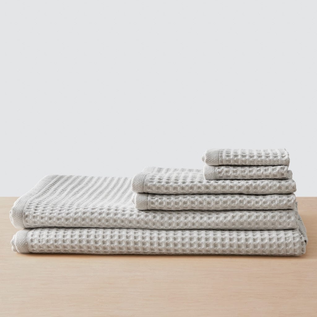 The Citizenry Mara Organic Waffle Bath Sheet Set Set of 6 | Mist - Image 0