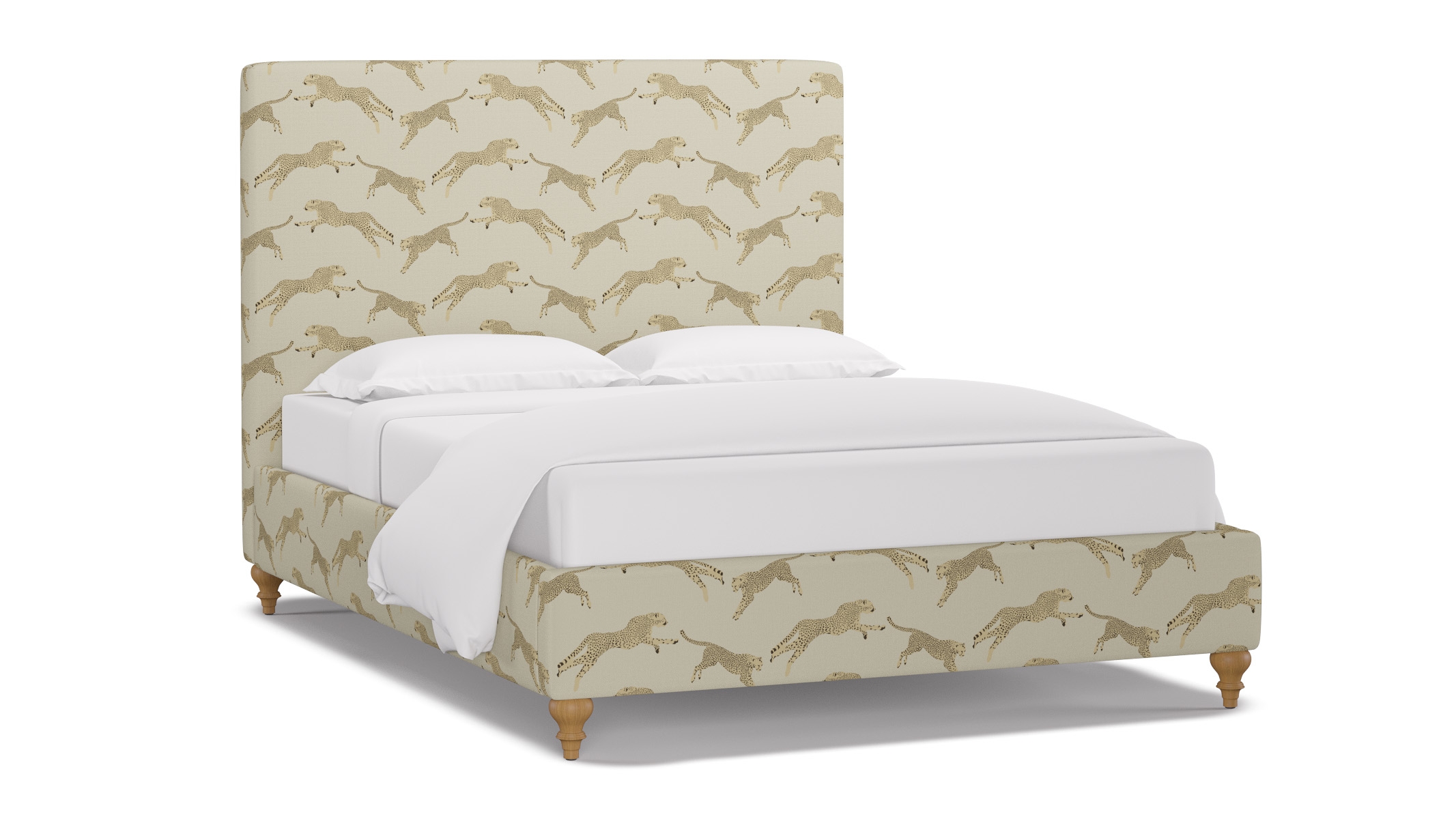 Classic Bed, Desert Cheetah, Natural Traditional Turned Leg, Twin - Image 1