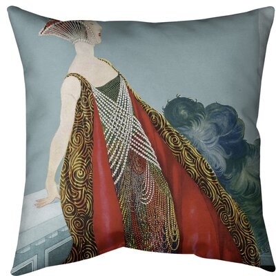 Emily Brodeur Vintage Art Nouveau Beaded Dress Woman Floor Pillow - Standard - Image 0