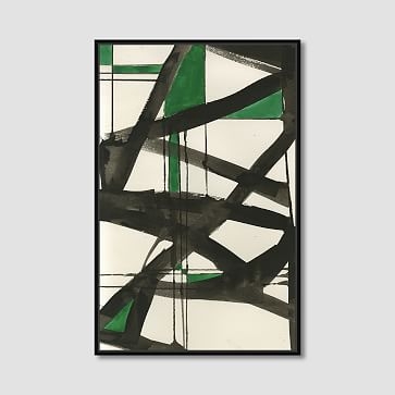 Framed Print, Abstract Green Graffiti , 36" X 48" - Image 0