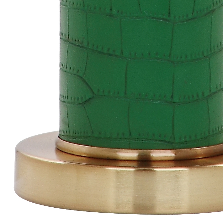 Ollie 31.5-Inch H Faux Alligator Table Lamp - Dark Green - Arlo Home - Image 3