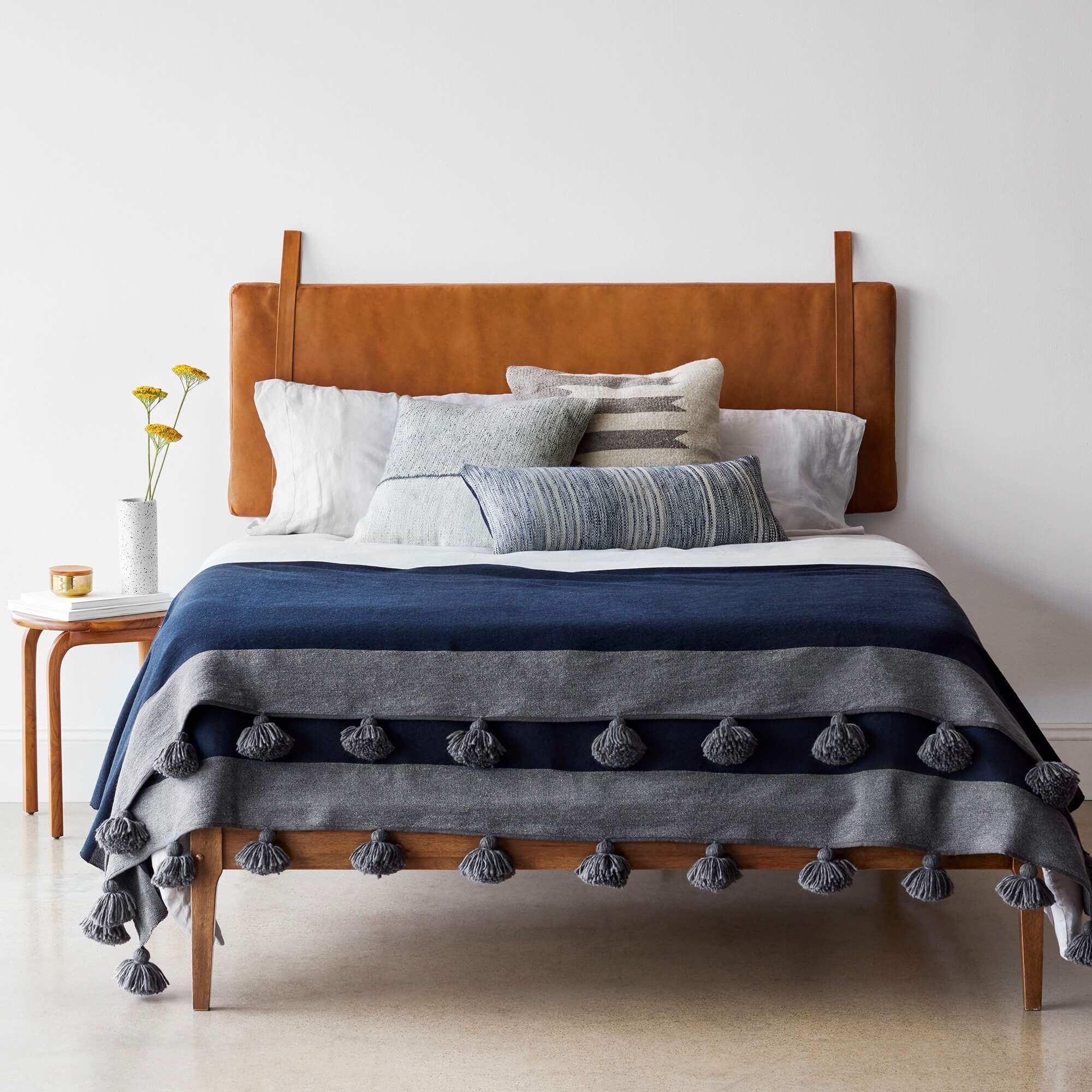 The Citizenry Lorena Lumbar Pillow | 12" x 30" | Blue - Image 4