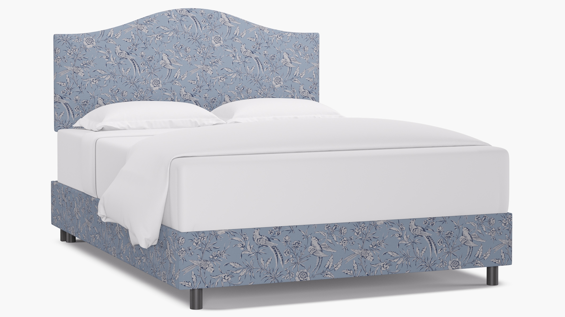 Camelback Bed, Blue Aviary, Queen - Image 0