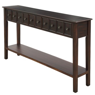 Rustic Entryway Console Table, 60" Long Sofa Table With Two Different Size Drawers And Bottom Shelf For Storage-CHH-WF191870 - Image 0