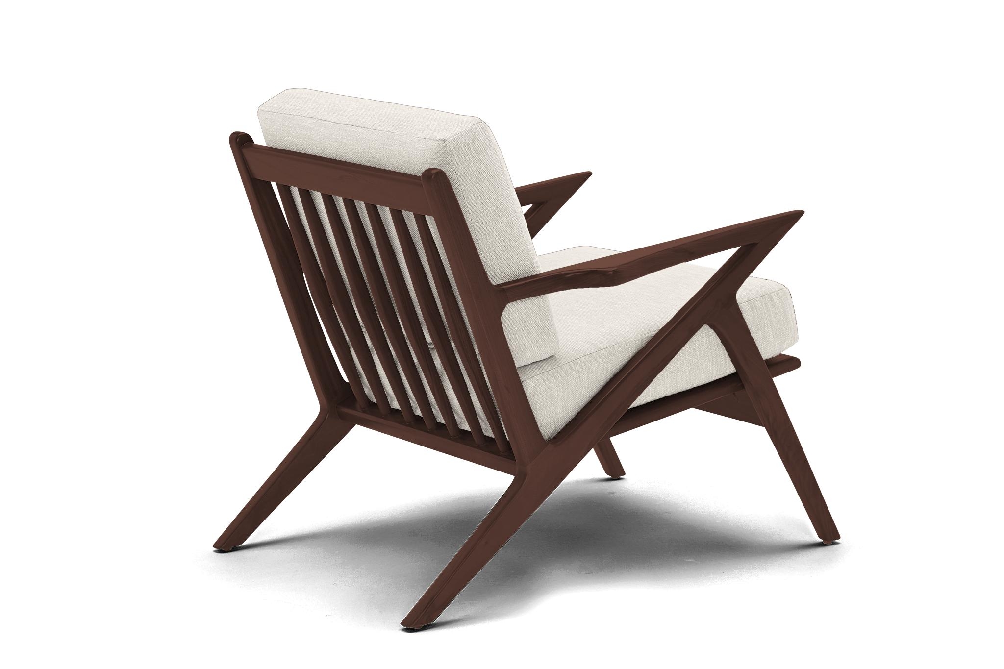 White Soto Mid Century Modern Apartment Chair - Tussah Snow - Walnut - Image 3