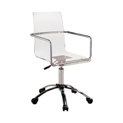 Aprell Office Chair With Casters Clear And Chrome By Coaster - Image 0