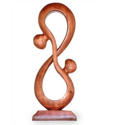 Modesto Hand Crafted Romantic Wood Sculpture - Image 0