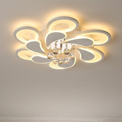 Simpleness Modern Warm And Romantic Living Room Bedroom LED Crystal Ceiling Lamp - Image 0