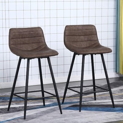 Counter Bar Stools With Back And Footrest For Pub Coffee Home Dinning Kitchen - Image 0