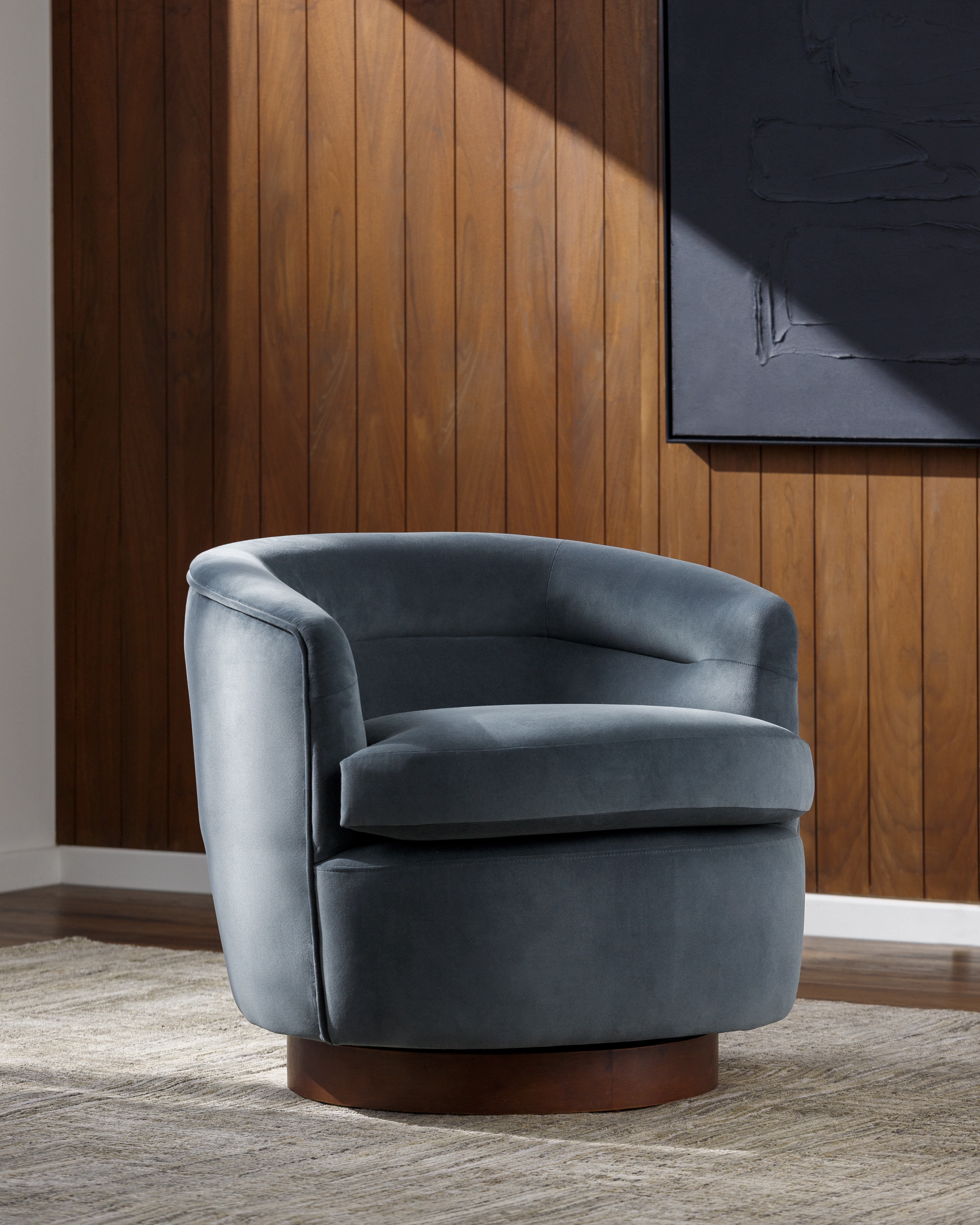 Leigh Polyester 29"H x 30"W x 32"D Swivel Chair - Image 1