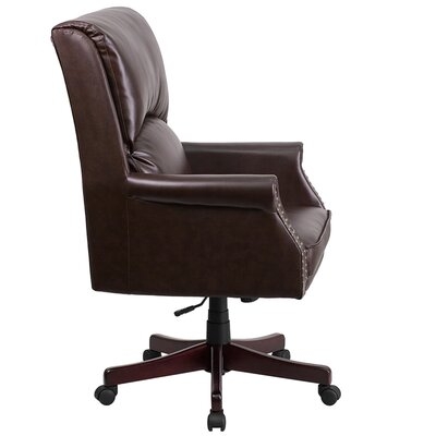 Brown High Back Leather Chair - Image 0