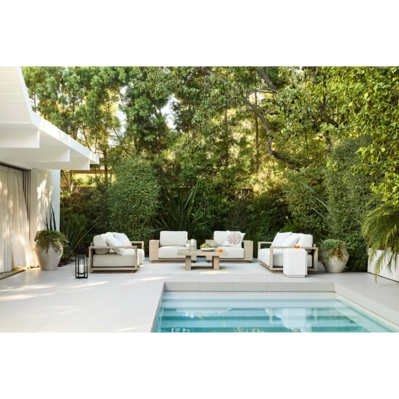 Mallorca Wood 2-Piece Right-Arm Chaise Outdoor Sectional Sofa with Cast Charcoal Grey Sunbrella ® Cushions - Image 3