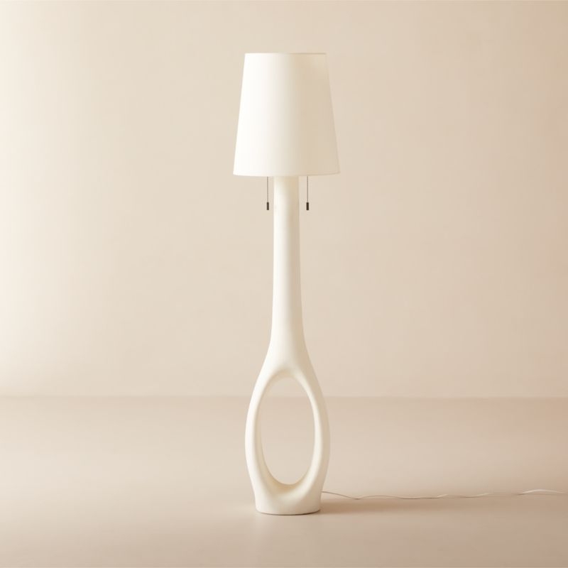 Kamma White Cement Floor Lamp - Image 1