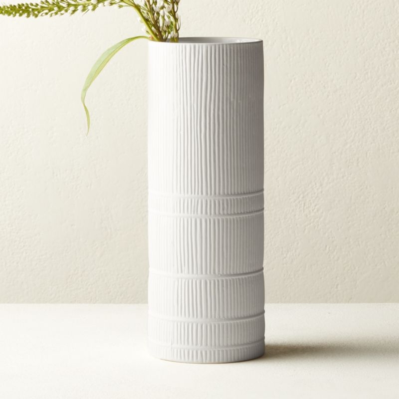 Cinch White Cylinder Vase - Image 2