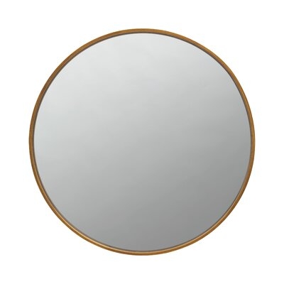 Mirror With Round Metal Frame And Ring Holder, Brass - Image 0