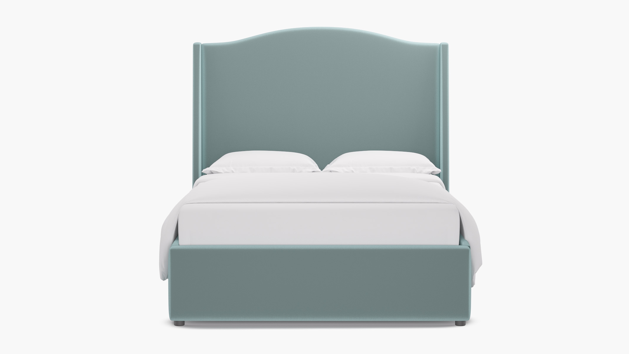 Curved Wingback Bed, Spa Performance Plush Velvet, Full - Image 0