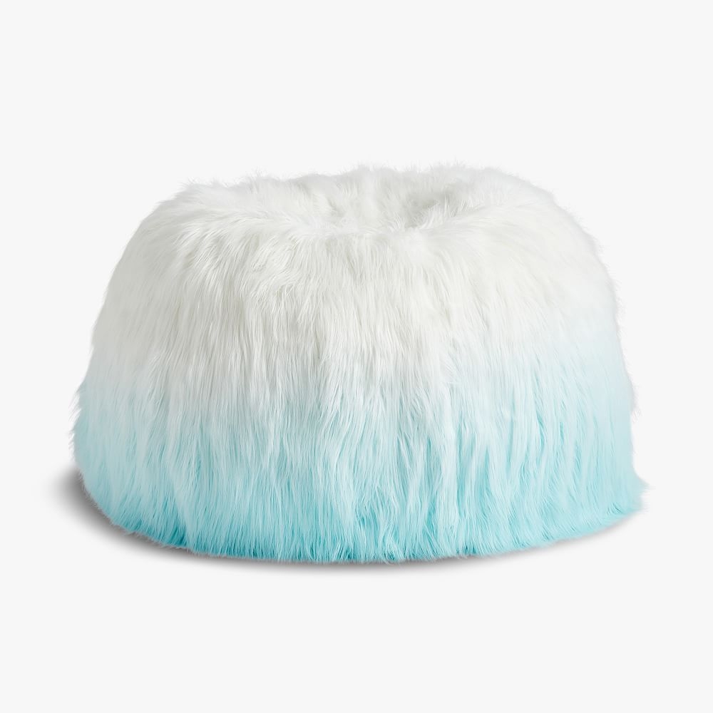 Himalayan Faux-Fur Pool Ombre Bean Bag Chair Slipcover + Insert, Large - Image 0
