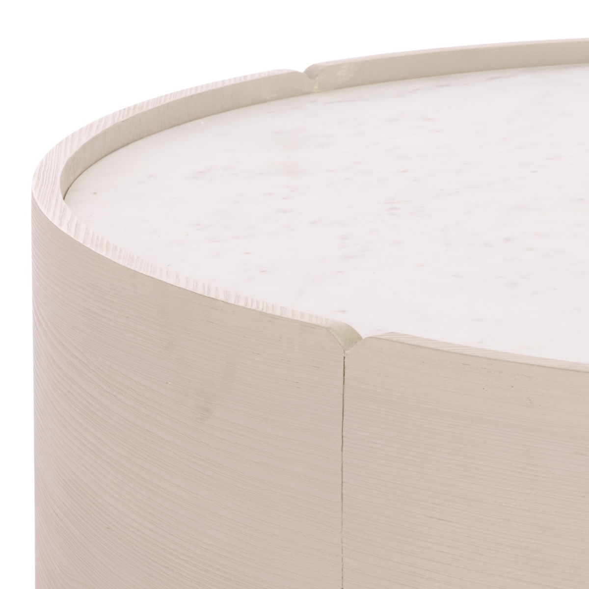 Alanabella Marble Round Coffee Table - Sand / White - Image 3