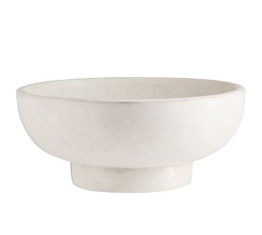 Orion Handcrafted Terracotta Bowl, Large, White - Image 0