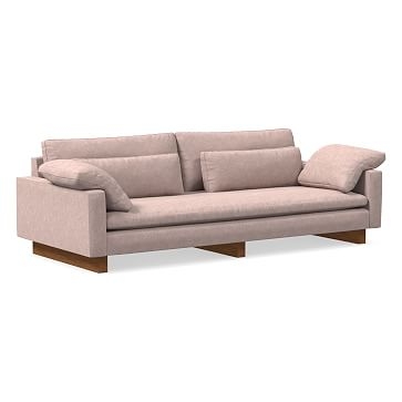 Harmony XL 104" Sofa Bench, Down, Distressed Velvet, Mauve, Walnut - Image 0
