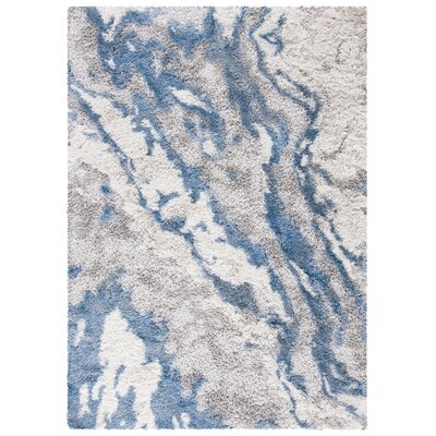 Tristan Abstract Gray/Blue Area Rug - Image 0