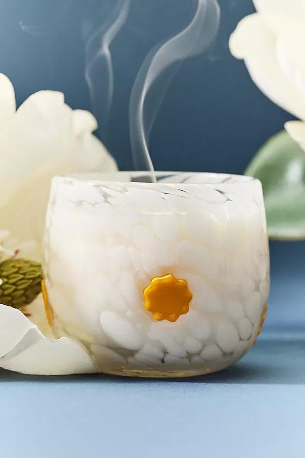 Bright Sun Floral Sun-Drenched Magnolia Spring Icon Glass Candle - Image 0