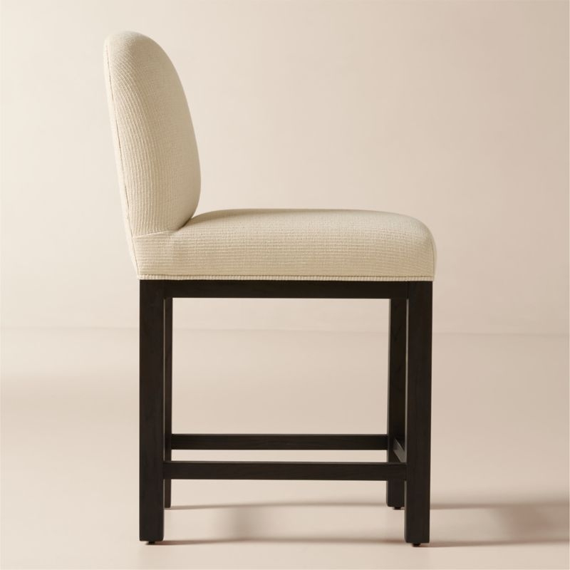 Rise White Upholstered Counter Stool - Image 3