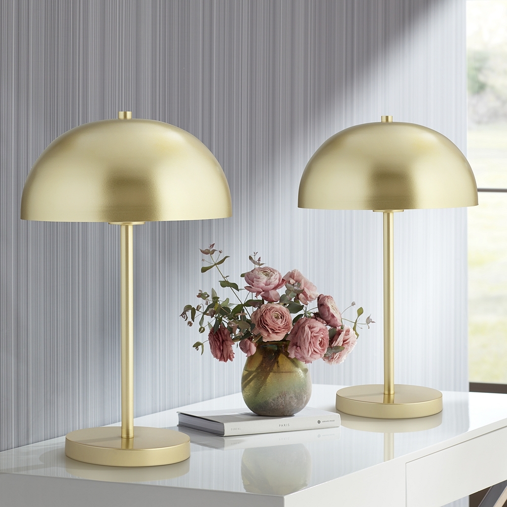 Rhys Luxe Dome Table Lamps, Gold, Set of 2 - Image 1
