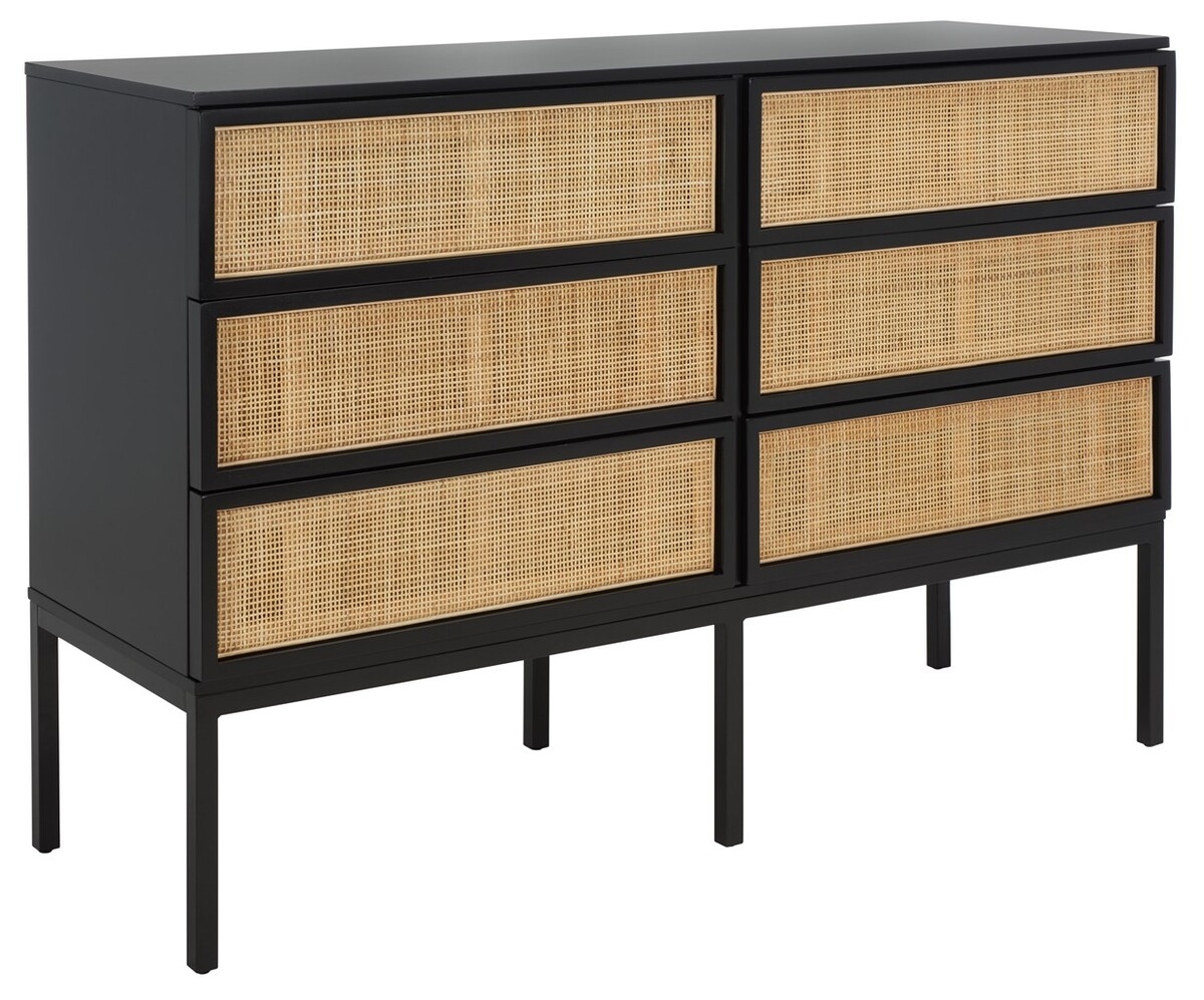 Zadie Rattan Dresser - Black - Safavieh - Image 3