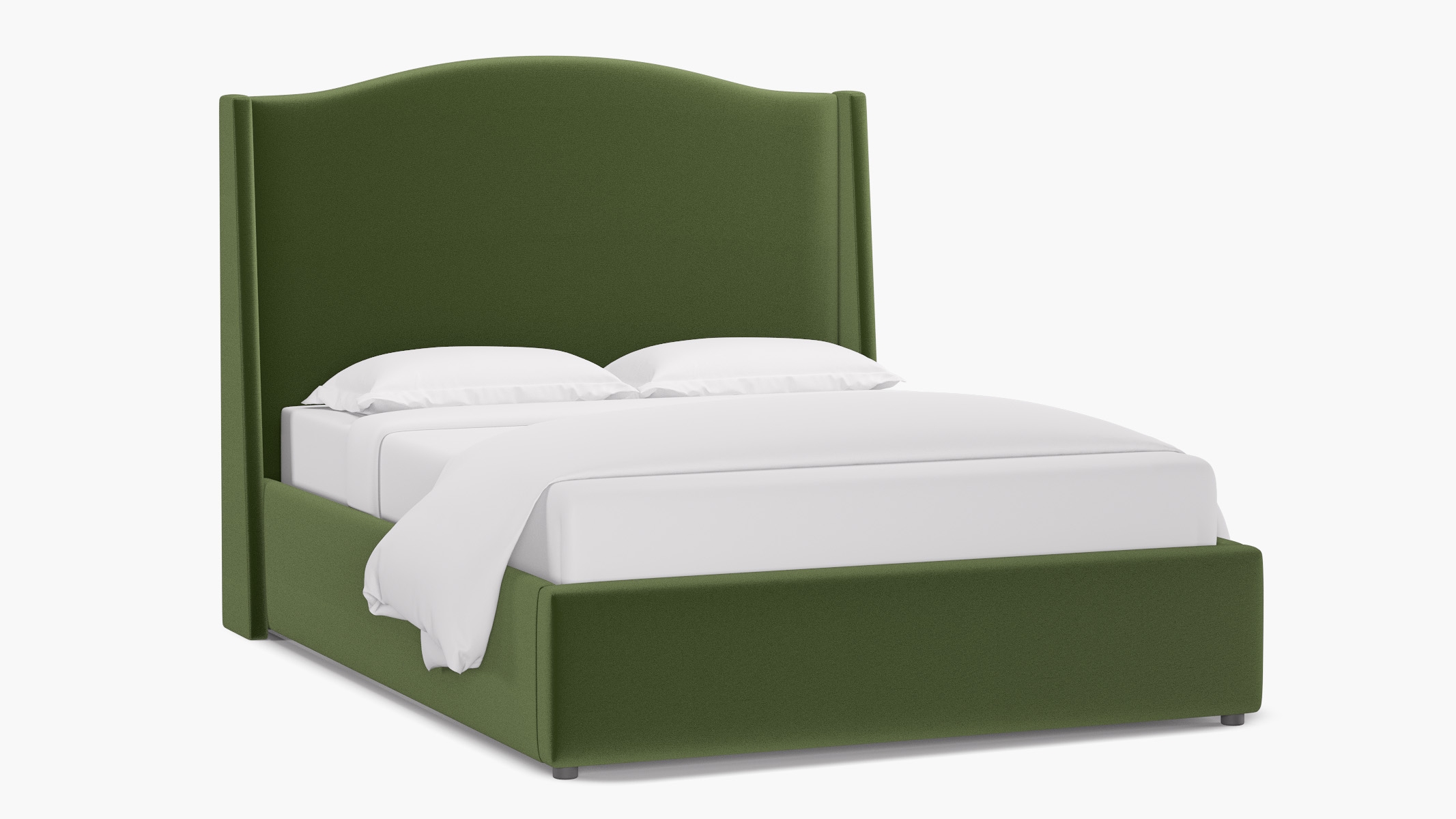 Curved Wingback Bed, Essex Performance Velvet, Queen - Image 1