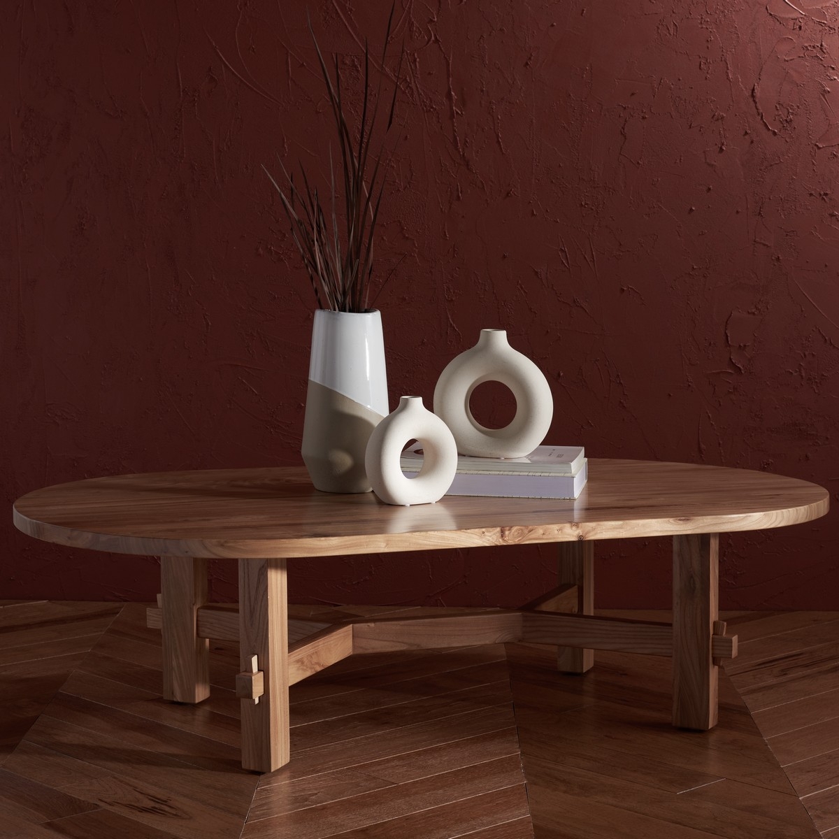 Tabytha Elm Wood Coffee Table - Natural - Image 1
