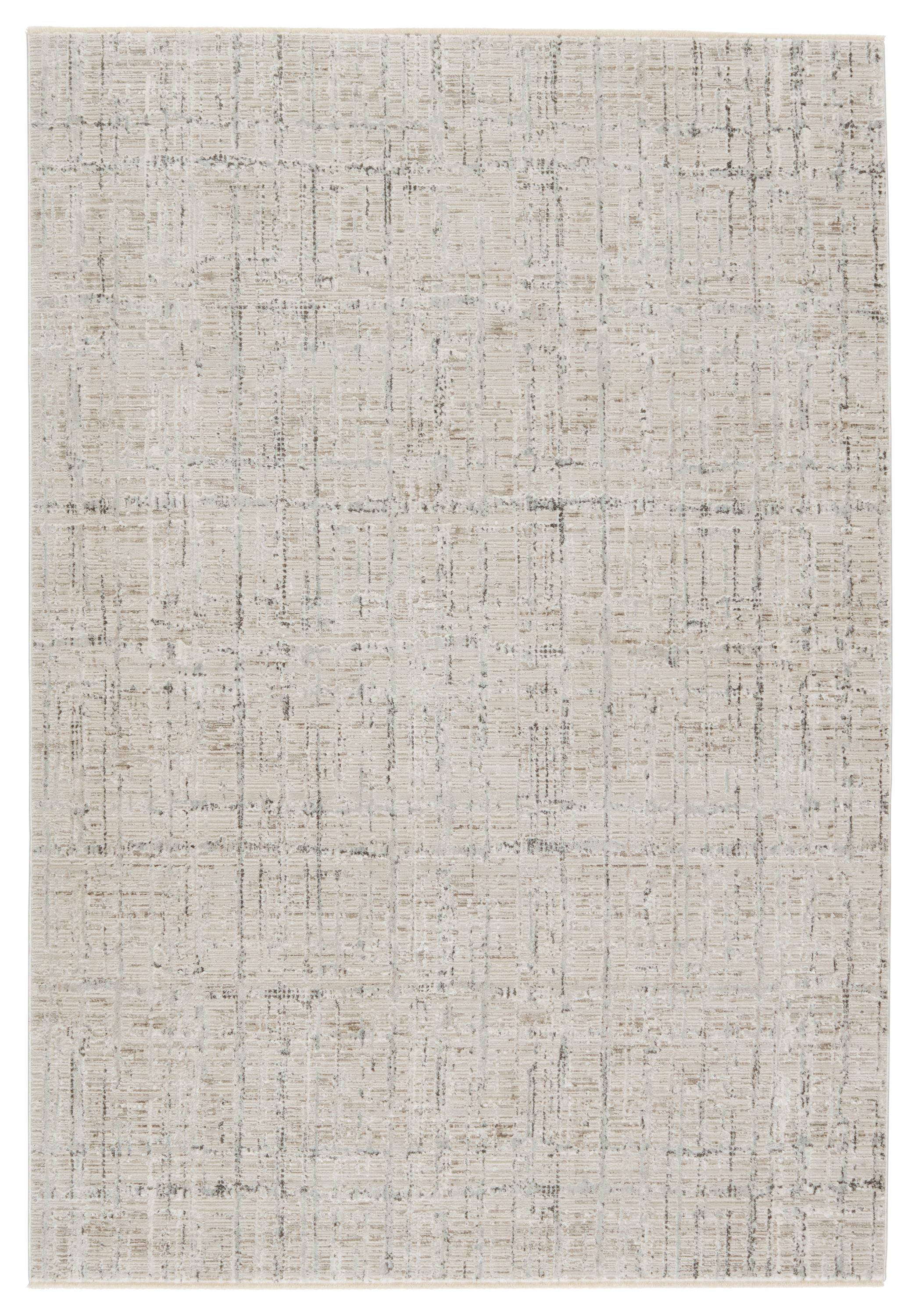 Vibe by Sovis Abstract Light Gray/ Ivory Runner Rug (3'X8') - Image 0