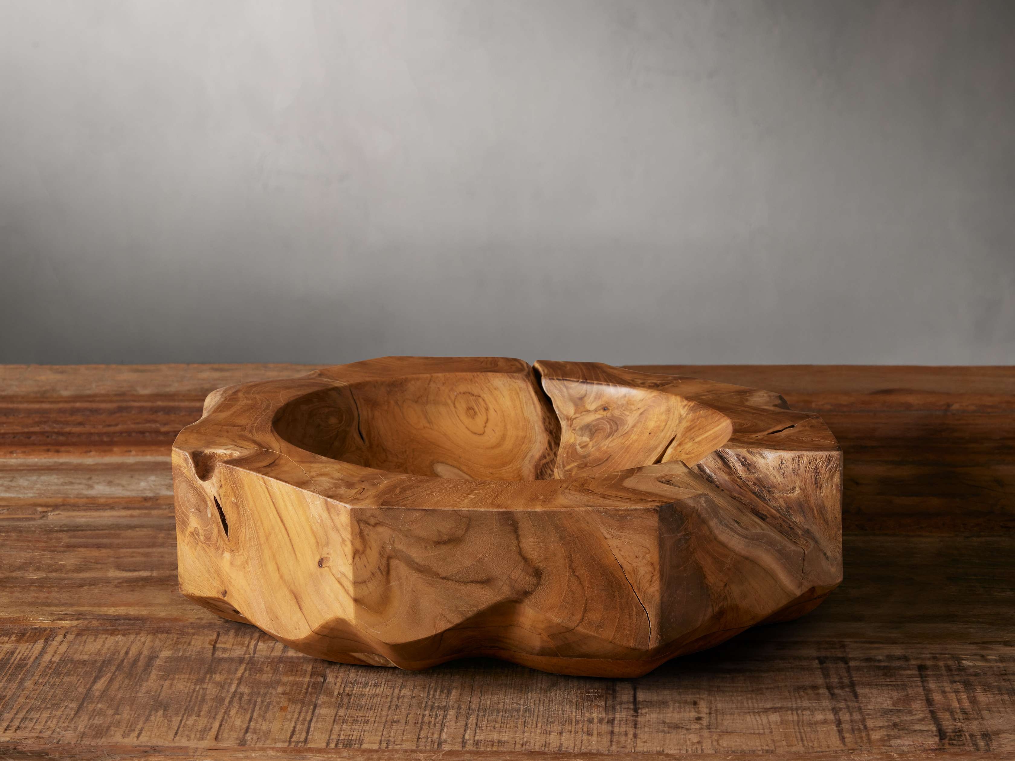 Etta Octagon Bowl Teak in Natural - Image 0