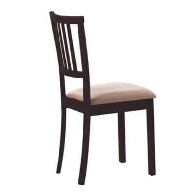 Dining Chair Made Of Wood Beige Cushion Seats With Espresso Legs - Image 0