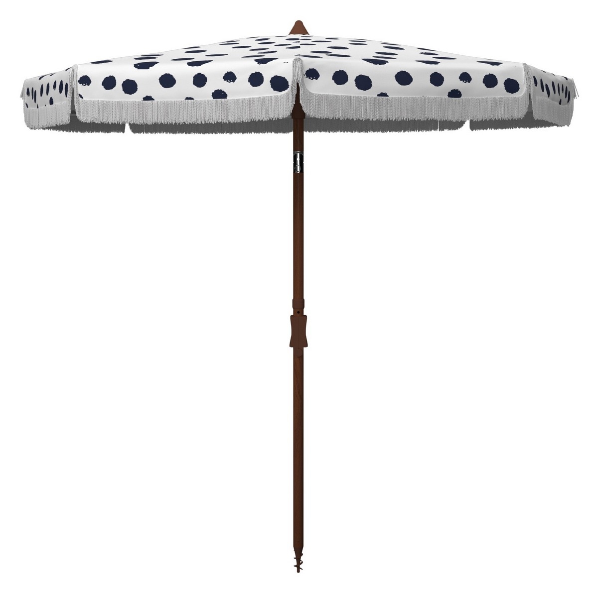 Sydney 6.5' Beach Umbrella - Navy/White - Safavieh - Image 0