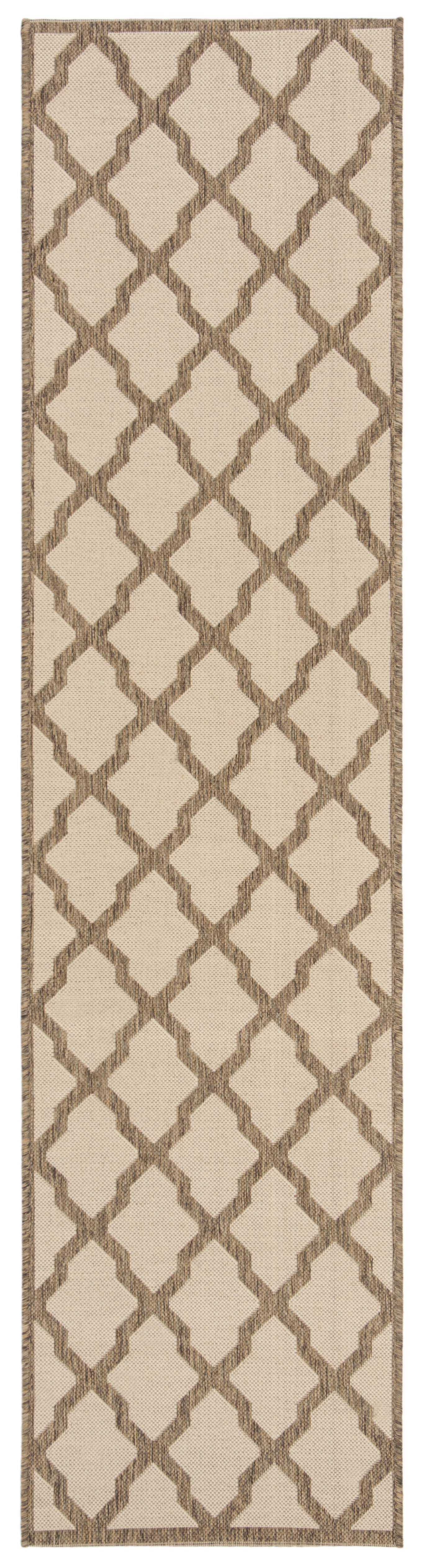 Arlo Home Indoor/Outdoor Woven Area Rug, LND122C, Cream/Beige,  2' X 8' - Image 0