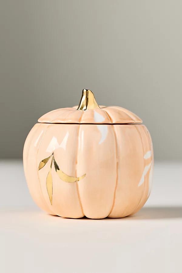 Floral Ceramic Pumpkin Vessel - Image 0