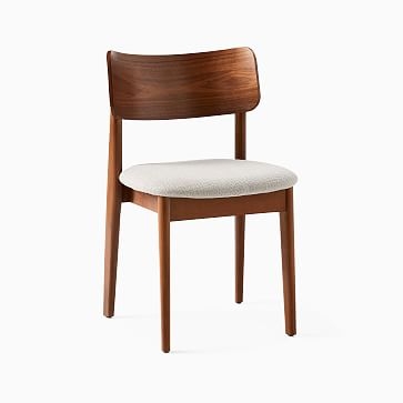 Lalia Dining Chair, Chunky Basketweave Stone, Cool Walnut - Image 0