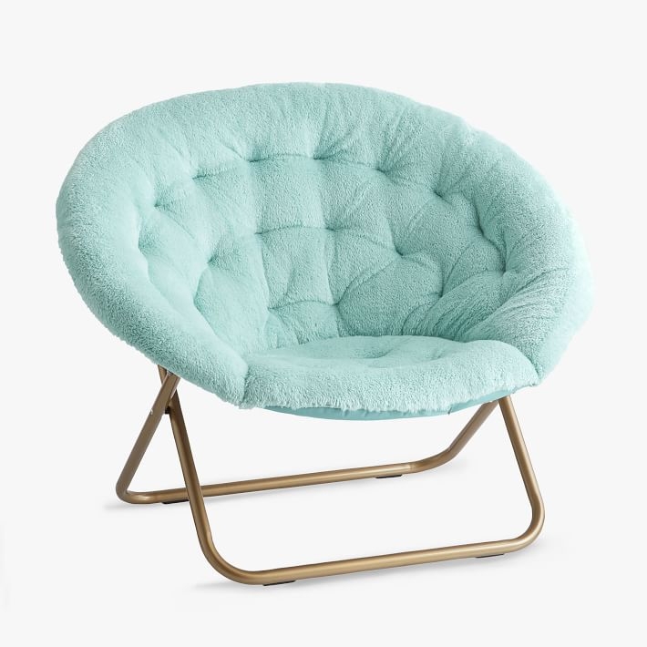 Recycled Cozy Sherpa Hang-A-Round Chair, Turquoise - Image 0