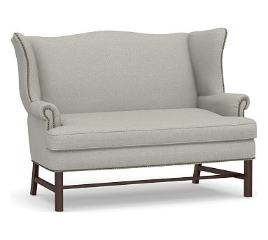 Thatcher Upholstered Settee, Polyester Wrapped Cushions, Performance Boucle Pebble - Image 0