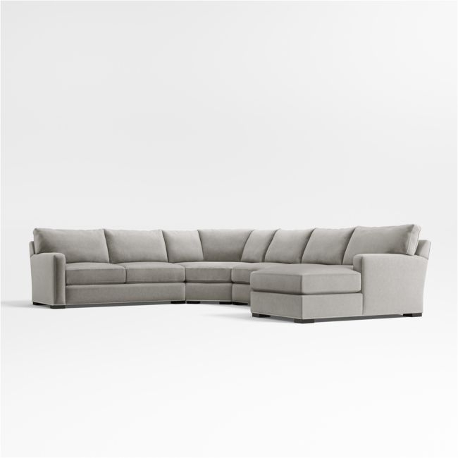 Axis Classic 4-Piece L-Shaped Wedge Sectional Sofa with Chaise Lounge - Image 0