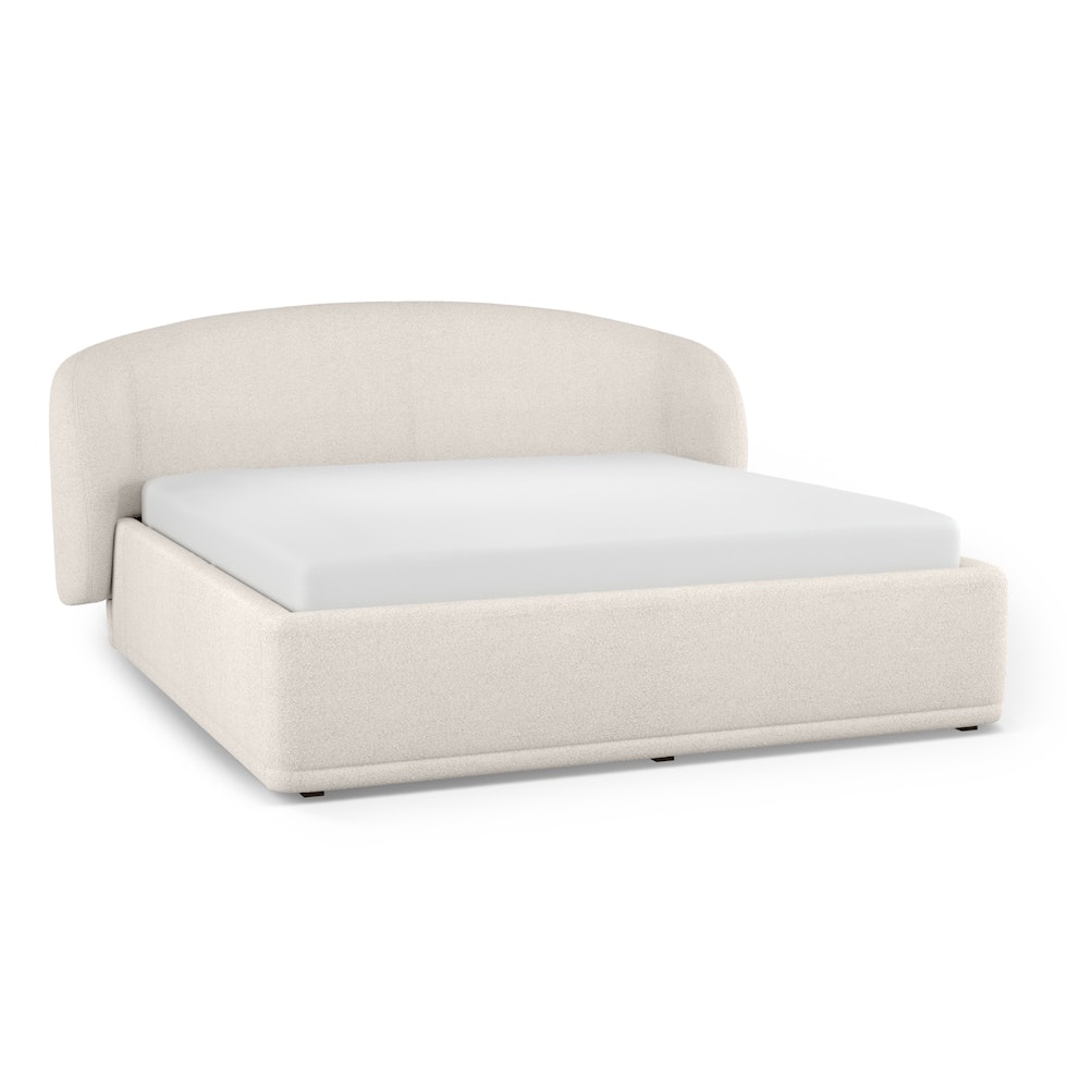 Kayra King Storage Bed - Ivory Bouclé - Image 0