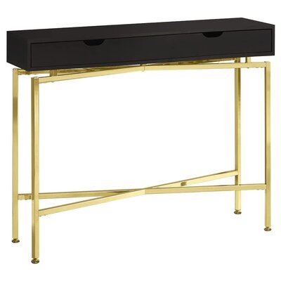 12" X 42.5" X 32.5" Cappuccinogold Hall Console Accent Table - Image 0