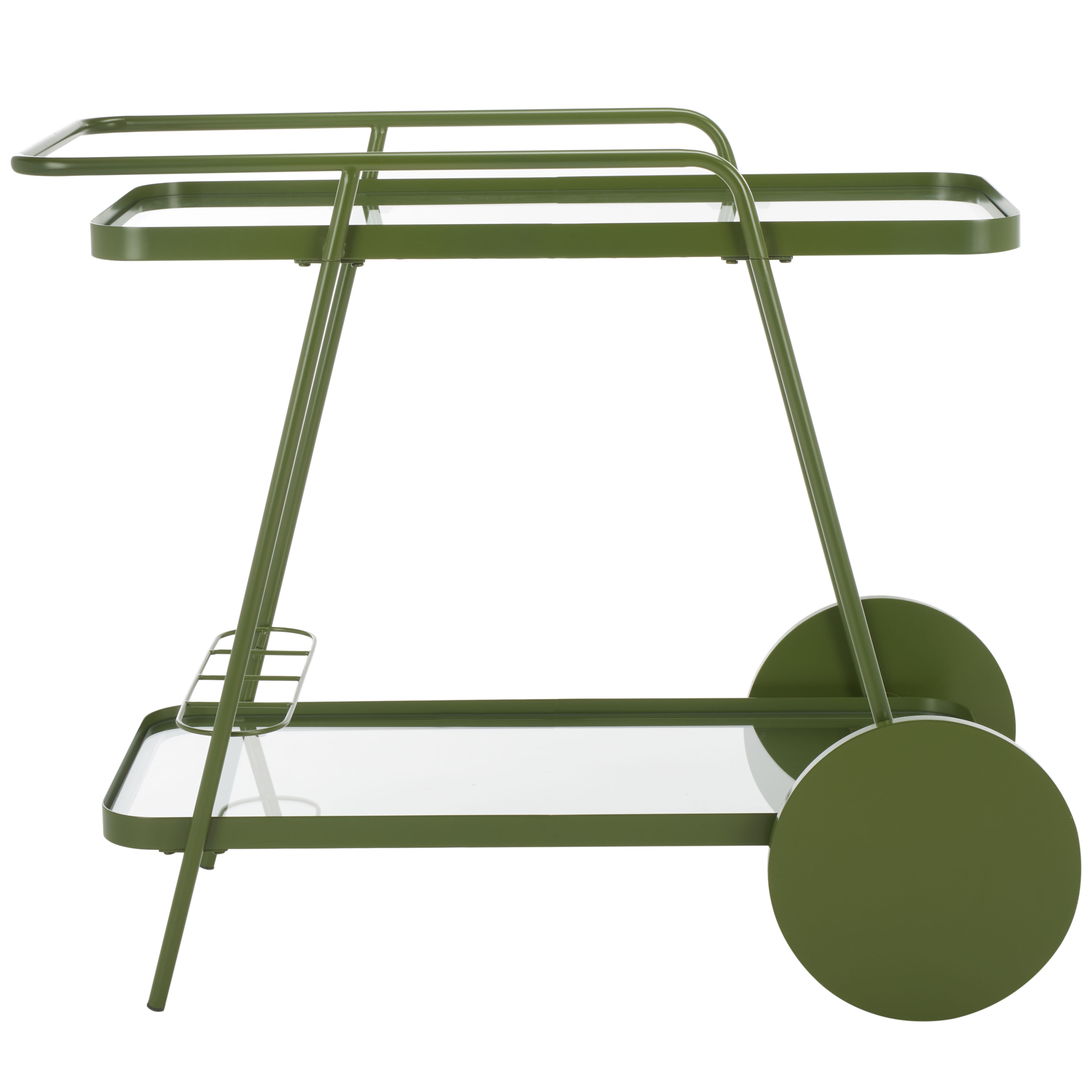 Zunia 2 Tier Bar Cart - Green / Glass - Image 7
