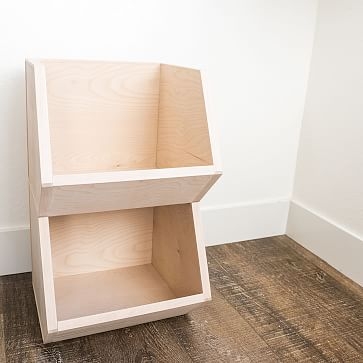 Wood Stacking Bins, Natural, Birch, Set of 2 - Image 2