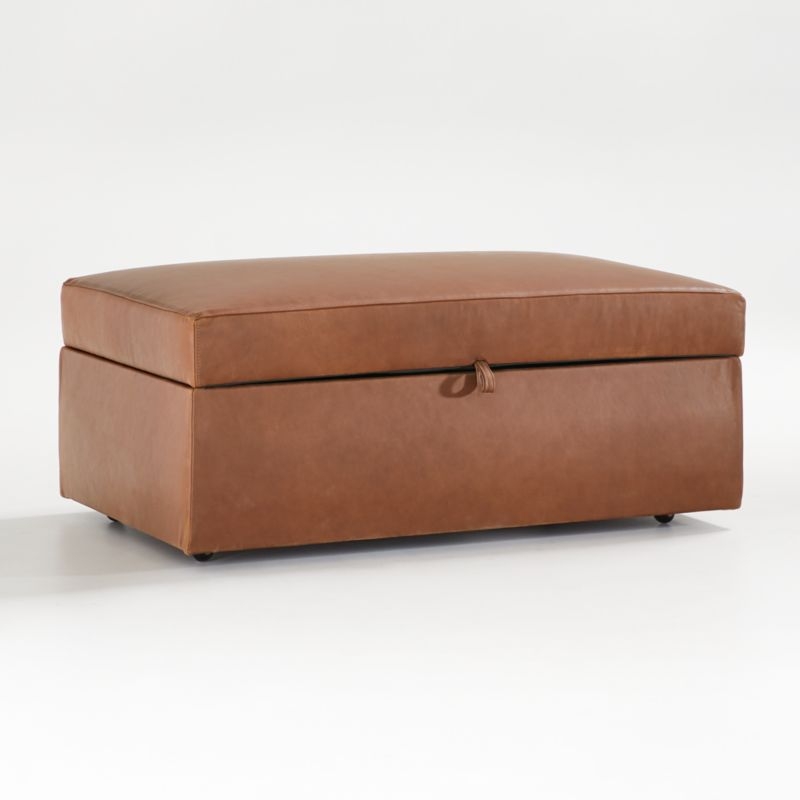 Gather Deep 42.5" Leather Storage Ottoman - Image 2
