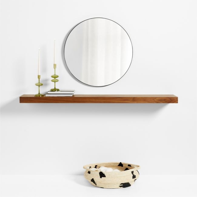Walnut Wood Floating Shelf 66" - Image 0