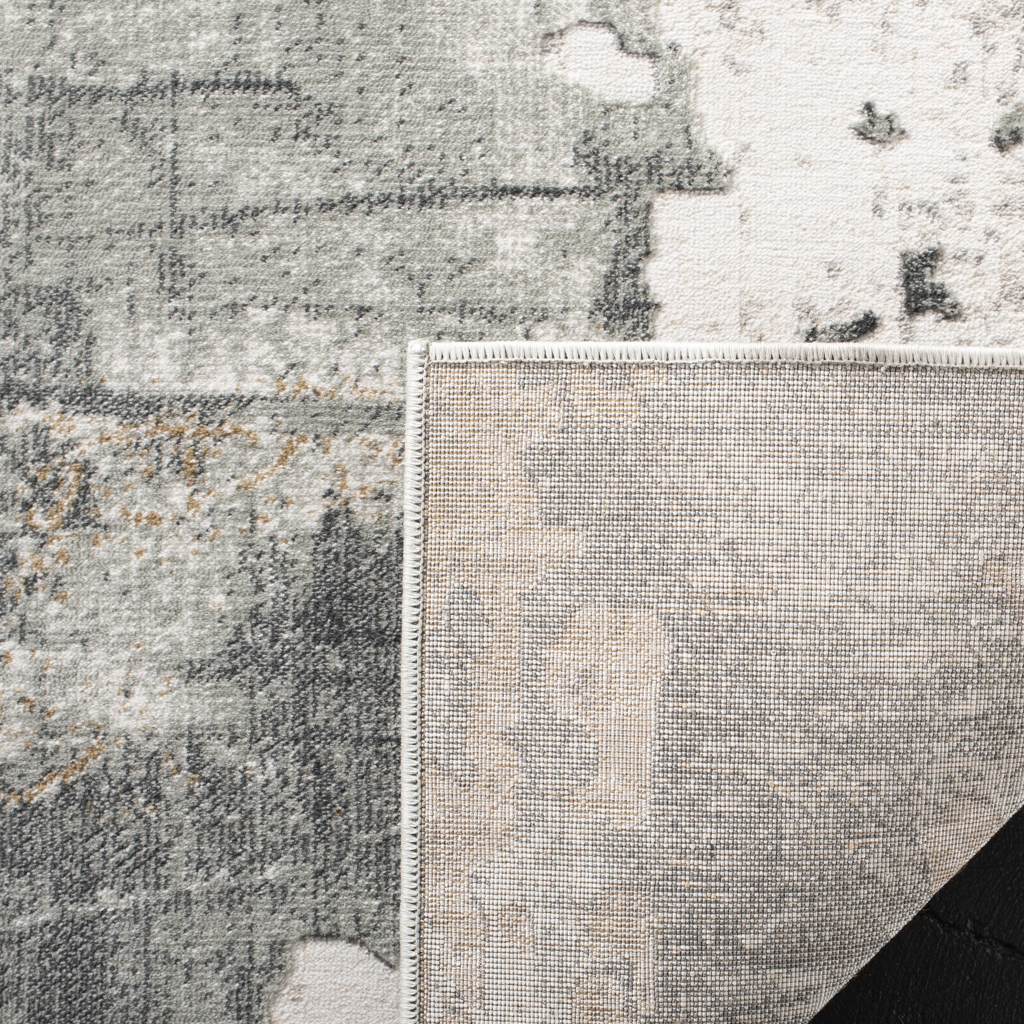 Arlo Home Woven Area Rug, VGE141A, Beige/Charcoal,  6' 7" X 6' 7" Square - Image 2